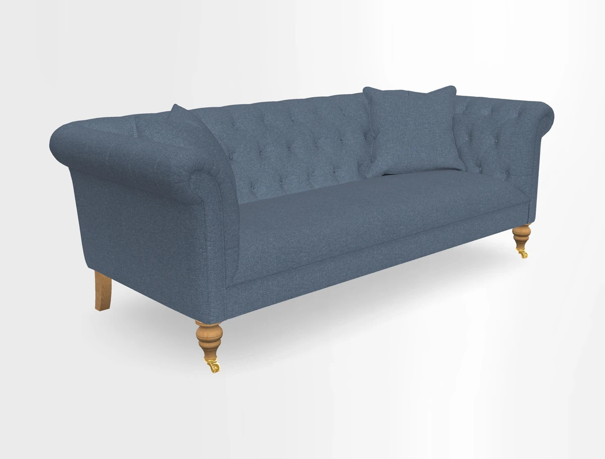 Arncliffe 3 Seater Sofa in Traditional Vintage Velvet Olive