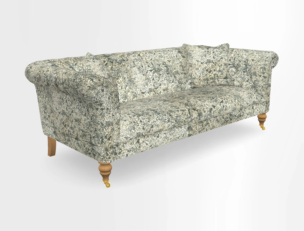 Arncliffe 3 Seater Sofa in Traditional Vintage Velvet Olive