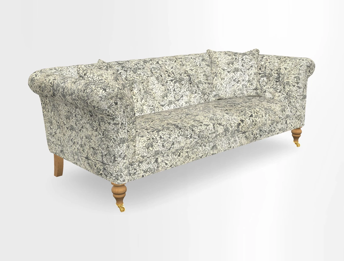 Arncliffe 3 Seater Sofa in Traditional Vintage Velvet Olive