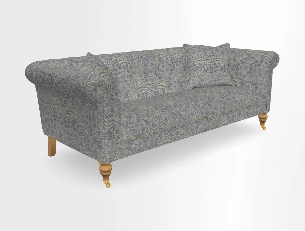 Arncliffe 3 Seater Sofa in Traditional Vintage Velvet Olive