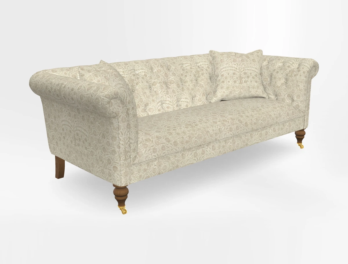 Arncliffe 3 Seater Sofa in Traditional Vintage Velvet Olive