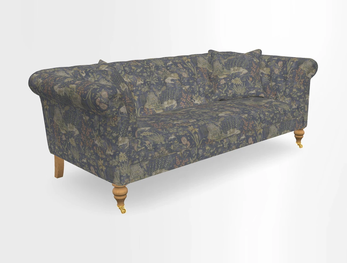 Arncliffe 3 Seater Sofa in Traditional Vintage Velvet Olive