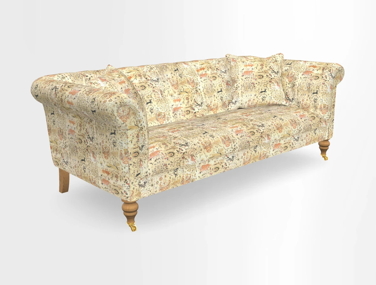 Arncliffe 3 Seater Sofa in Traditional Vintage Velvet Olive