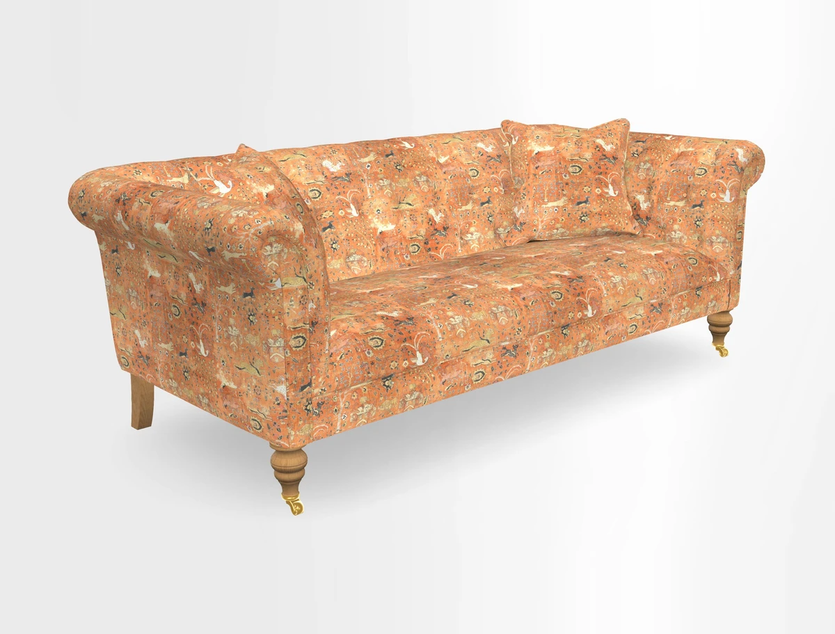 Arncliffe 3 Seater Sofa in Traditional Vintage Velvet Olive
