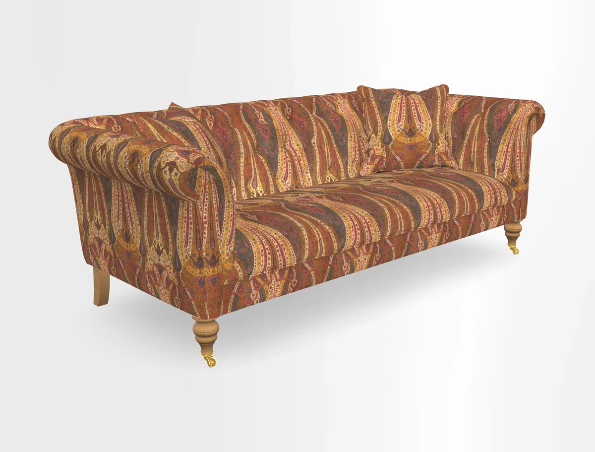 Arncliffe 3 Seater Sofa in Traditional Vintage Velvet Olive