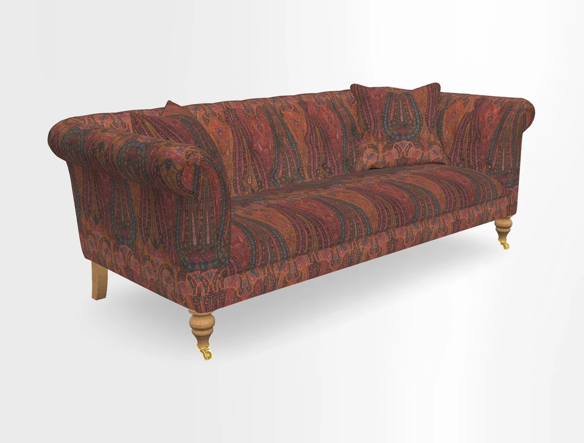 Arncliffe 3 Seater Sofa in Traditional Vintage Velvet Olive