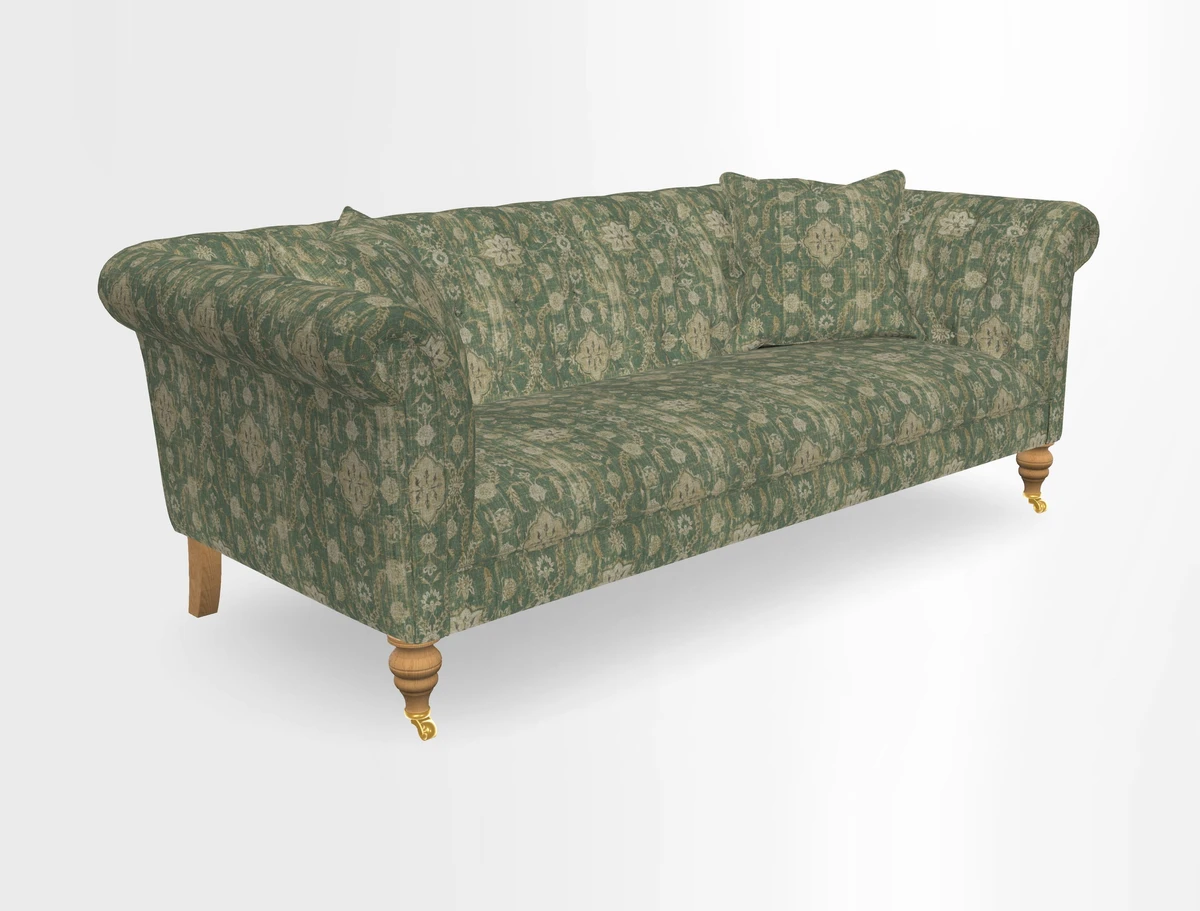 Arncliffe 3 Seater Sofa in Traditional Vintage Velvet Olive
