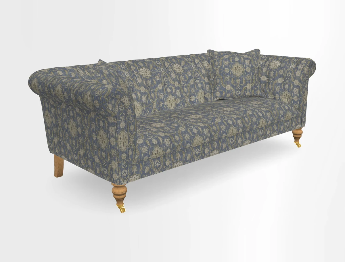 Arncliffe 3 Seater Sofa in Traditional Vintage Velvet Olive