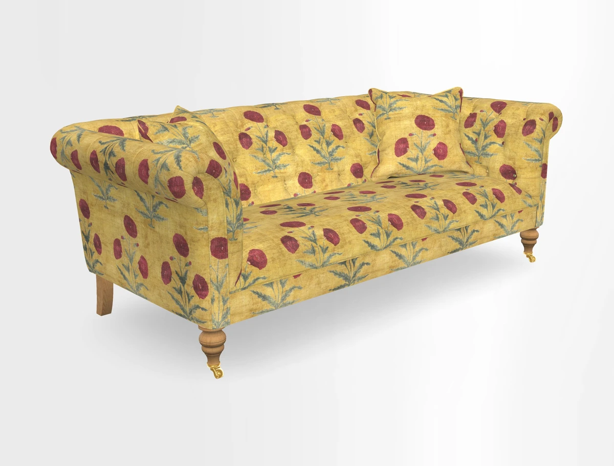 Arncliffe 3 Seater Sofa in Traditional Vintage Velvet Olive