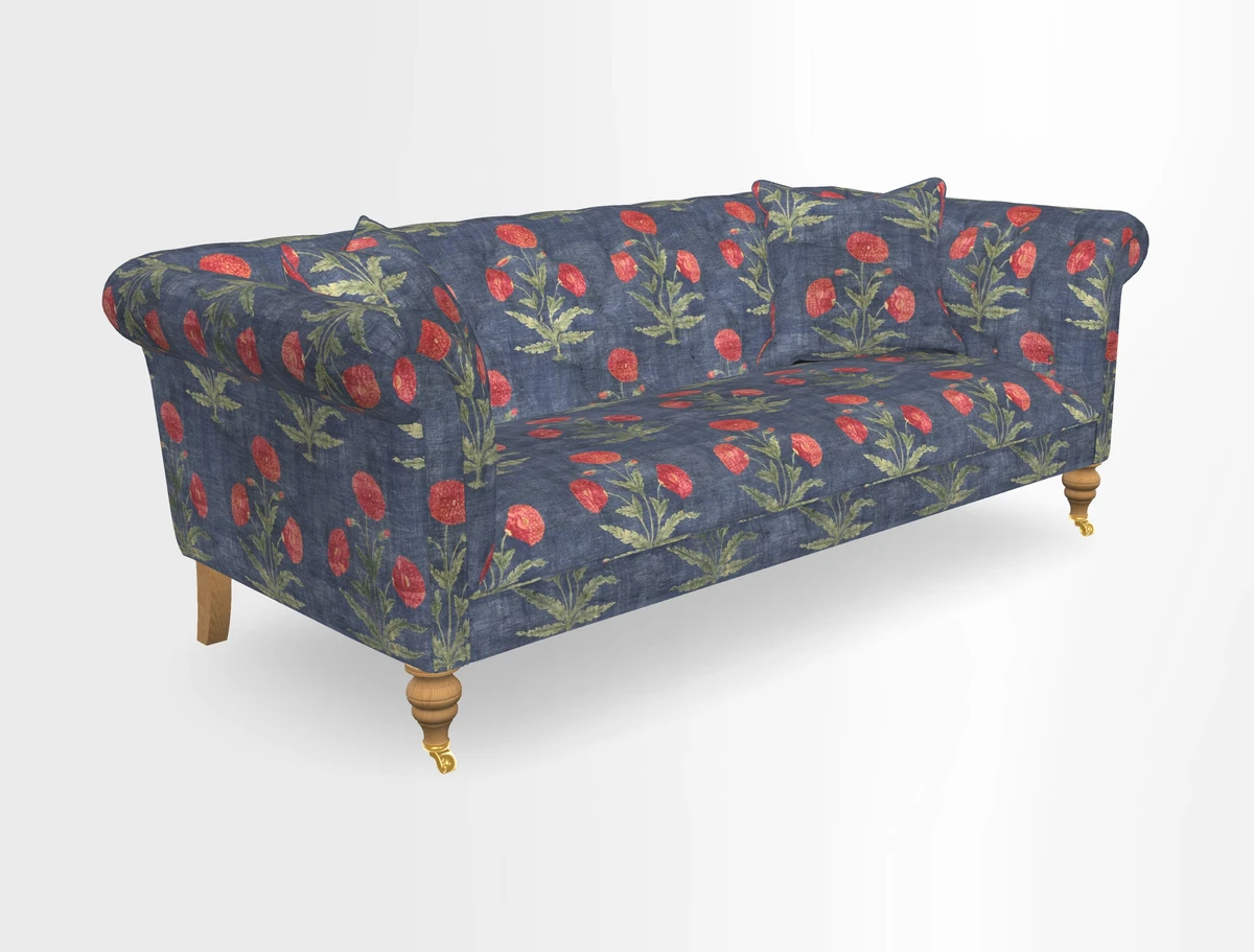 Arncliffe 3 Seater Sofa in Traditional Vintage Velvet Olive