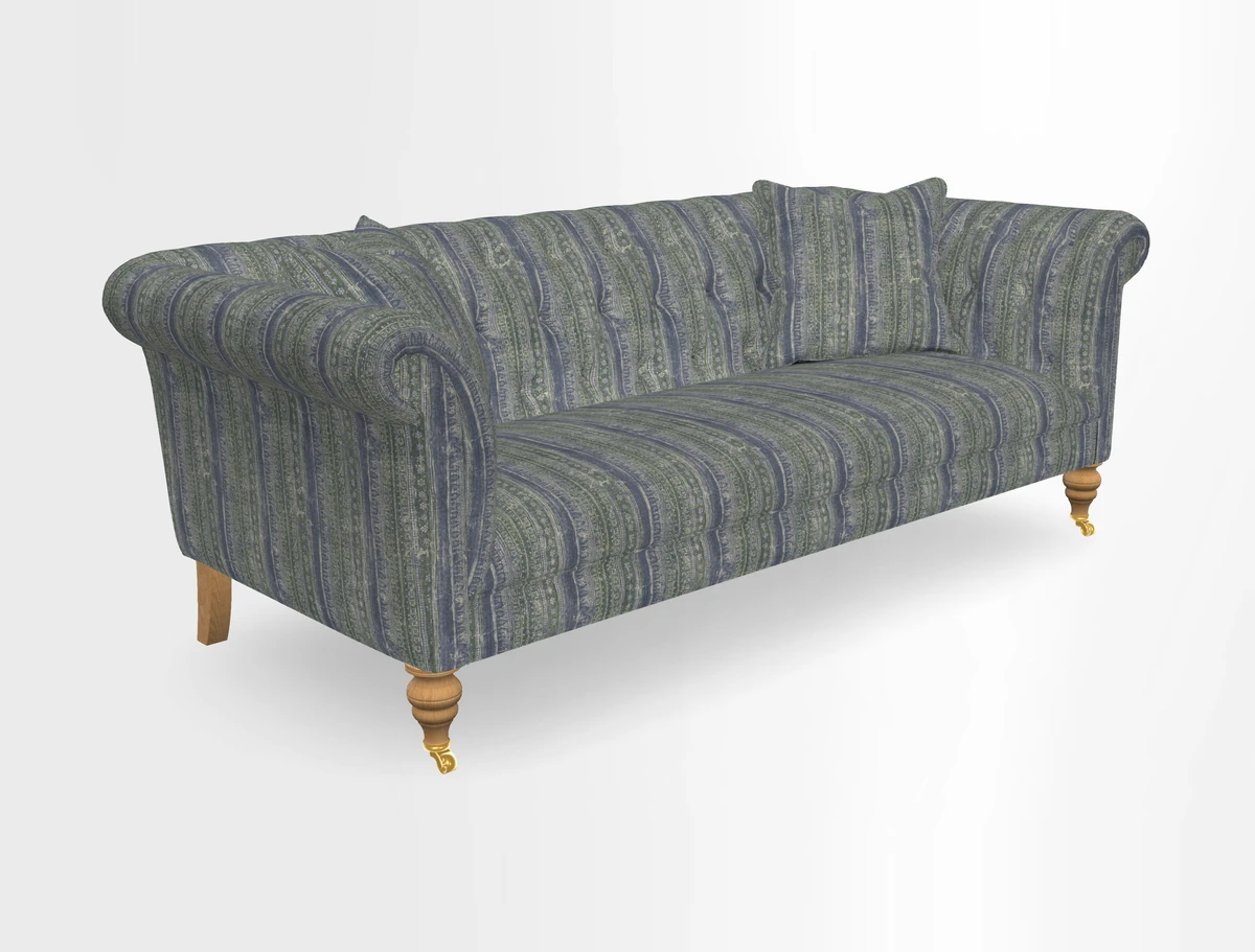 Arncliffe 3 Seater Sofa in Traditional Vintage Velvet Olive