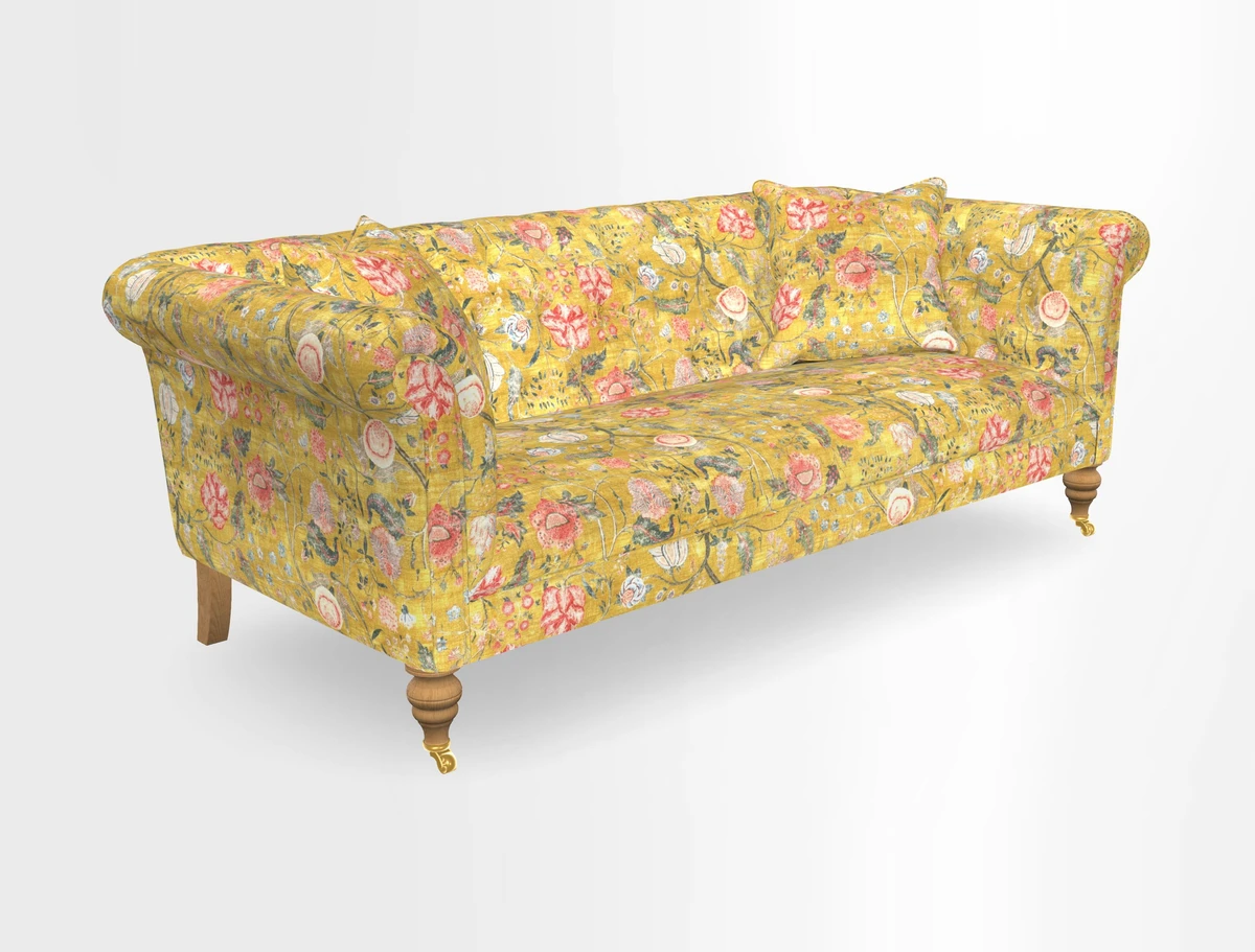 Arncliffe 3 Seater Sofa in Traditional Vintage Velvet Olive