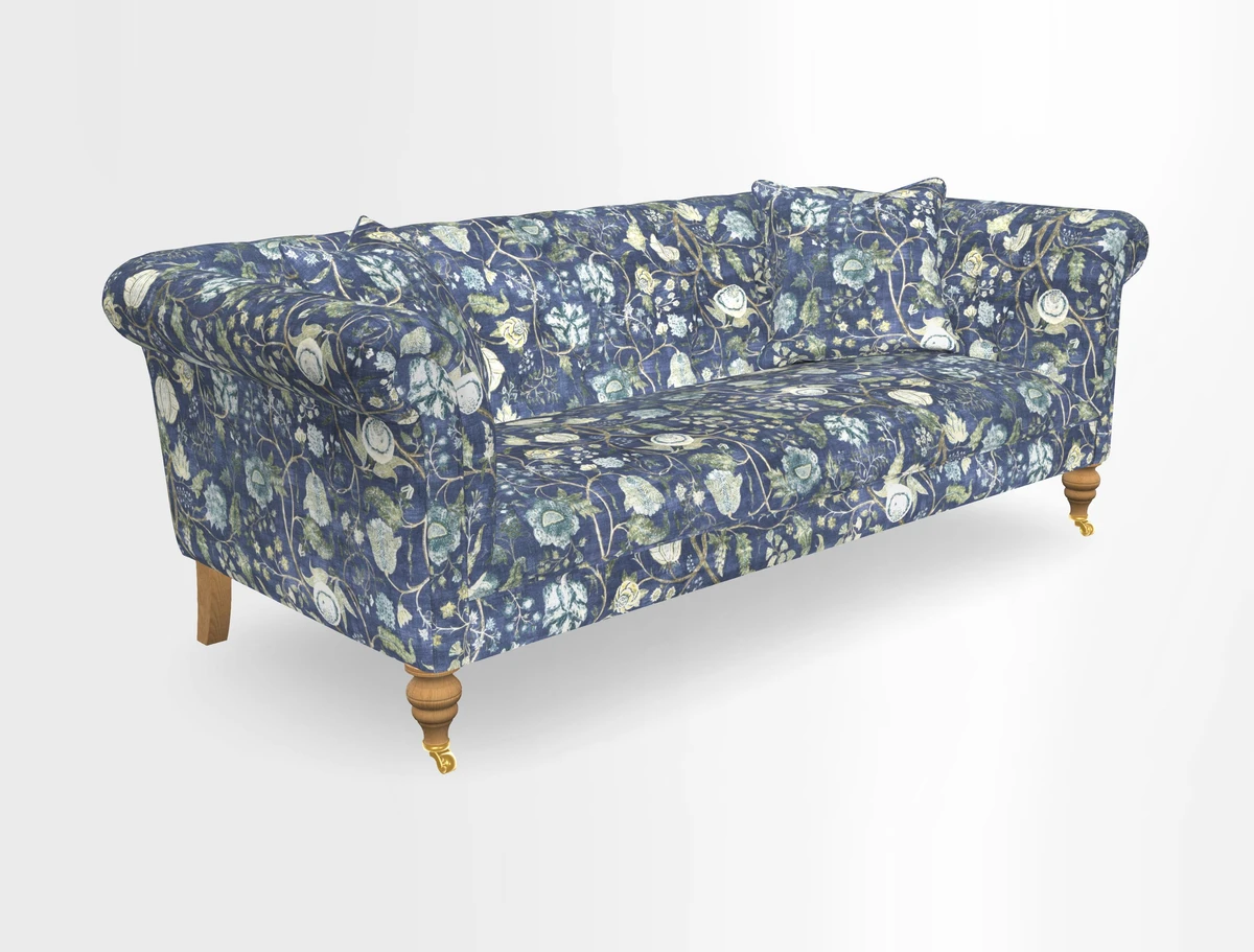 Arncliffe 3 Seater Sofa in Traditional Vintage Velvet Olive