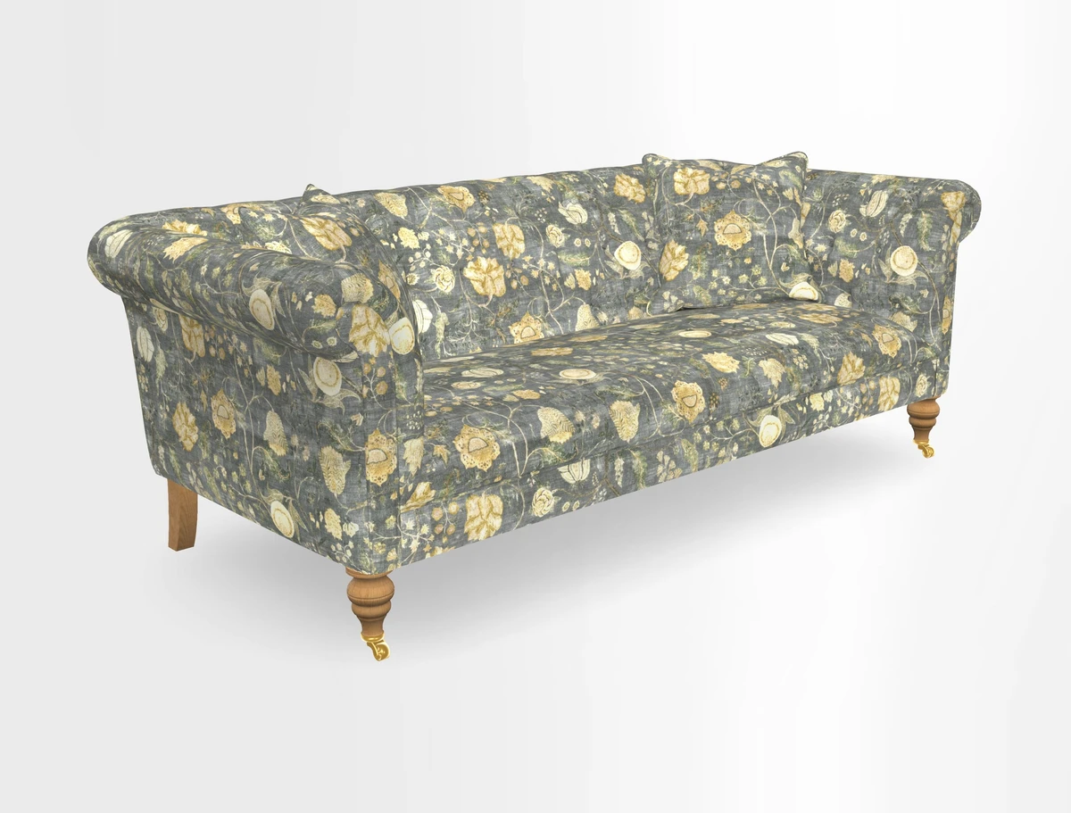 Arncliffe 3 Seater Sofa in Traditional Vintage Velvet Olive