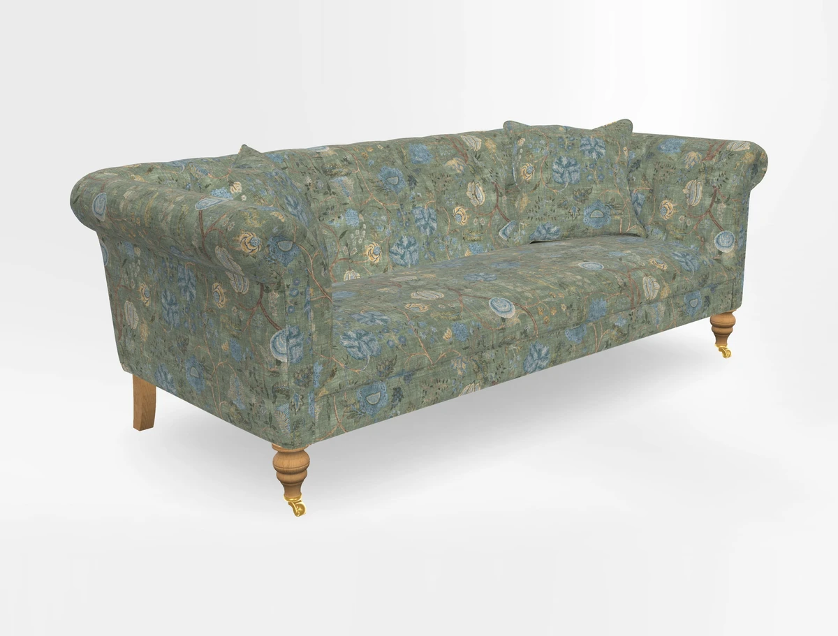 Arncliffe 3 Seater Sofa in Traditional Vintage Velvet Olive