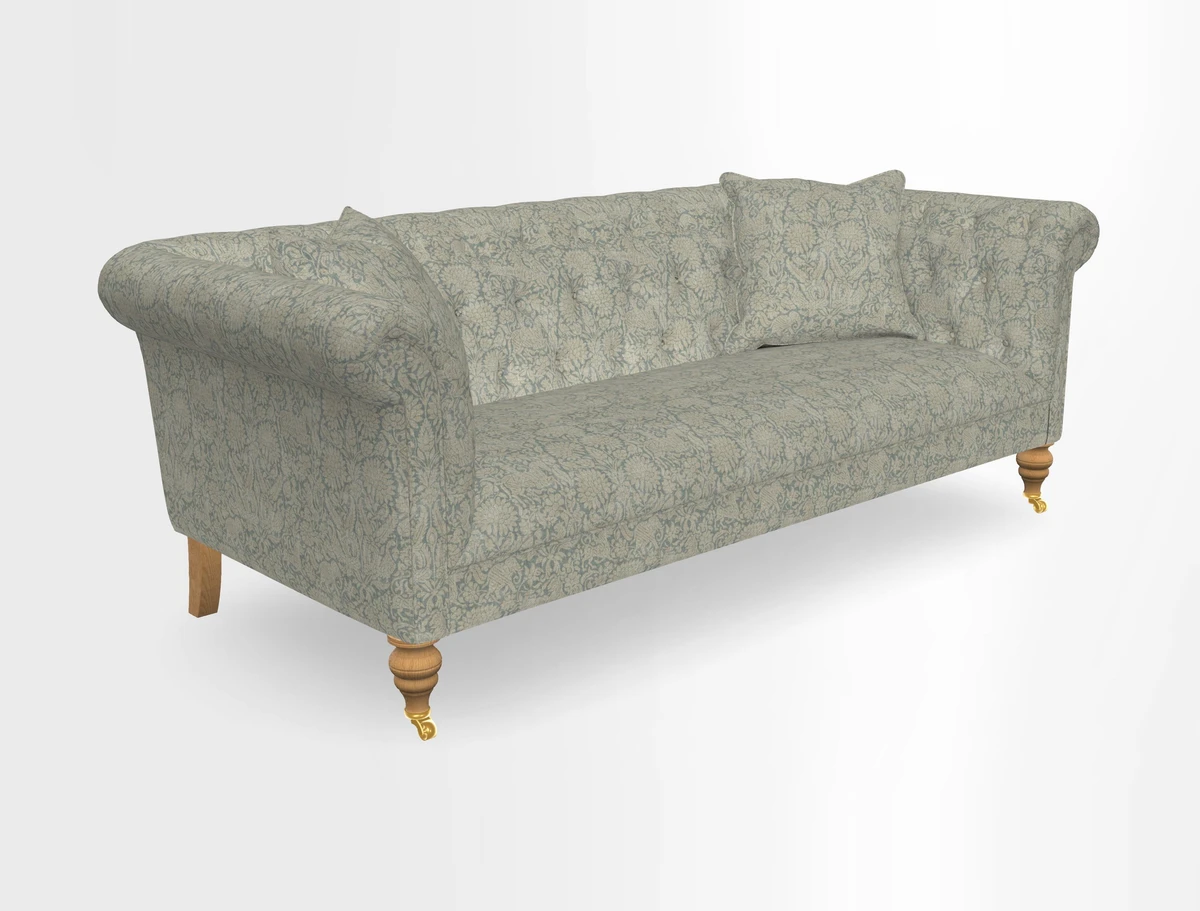 Arncliffe 3 Seater Sofa in Traditional Vintage Velvet Olive