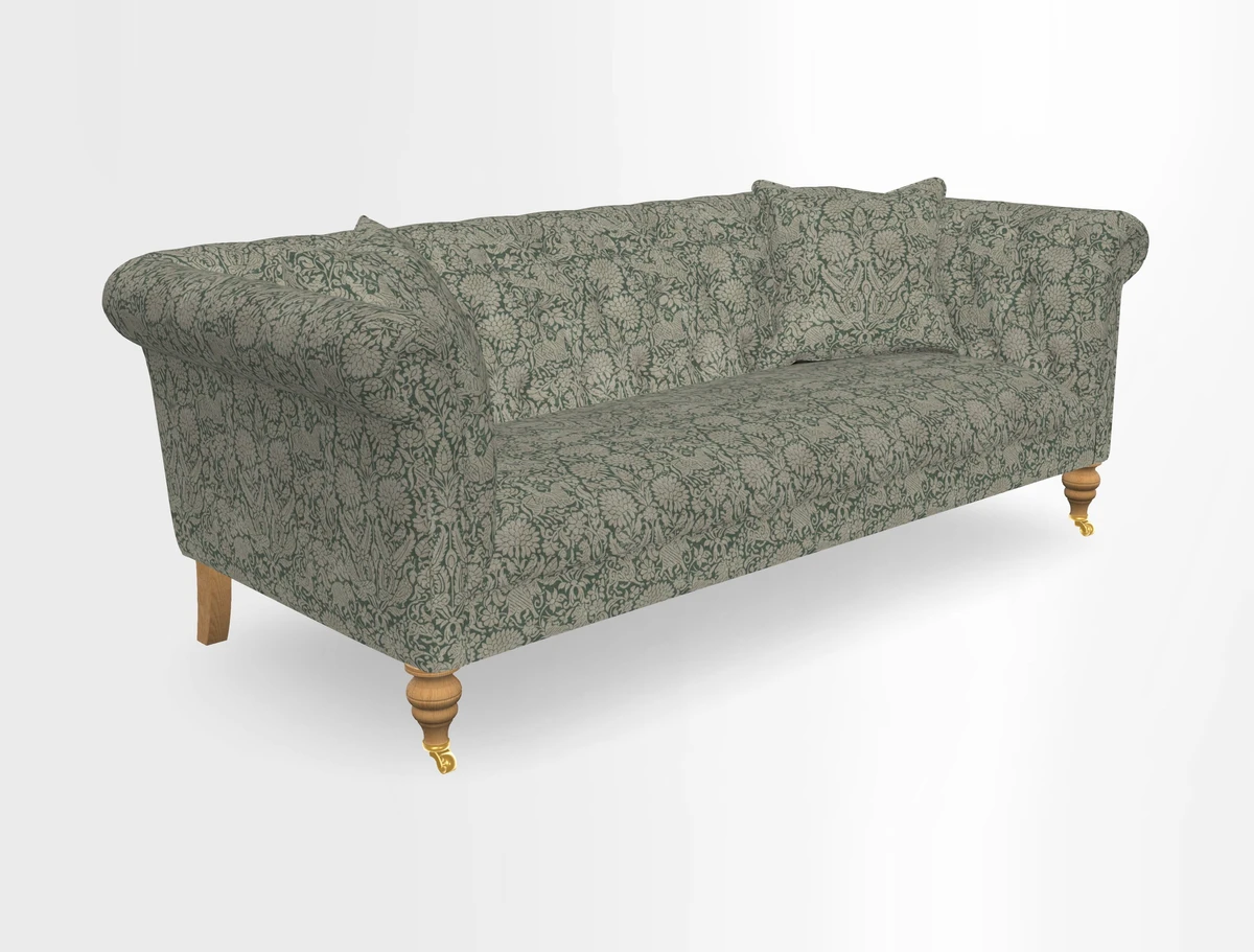 Arncliffe 3 Seater Sofa in Traditional Vintage Velvet Olive