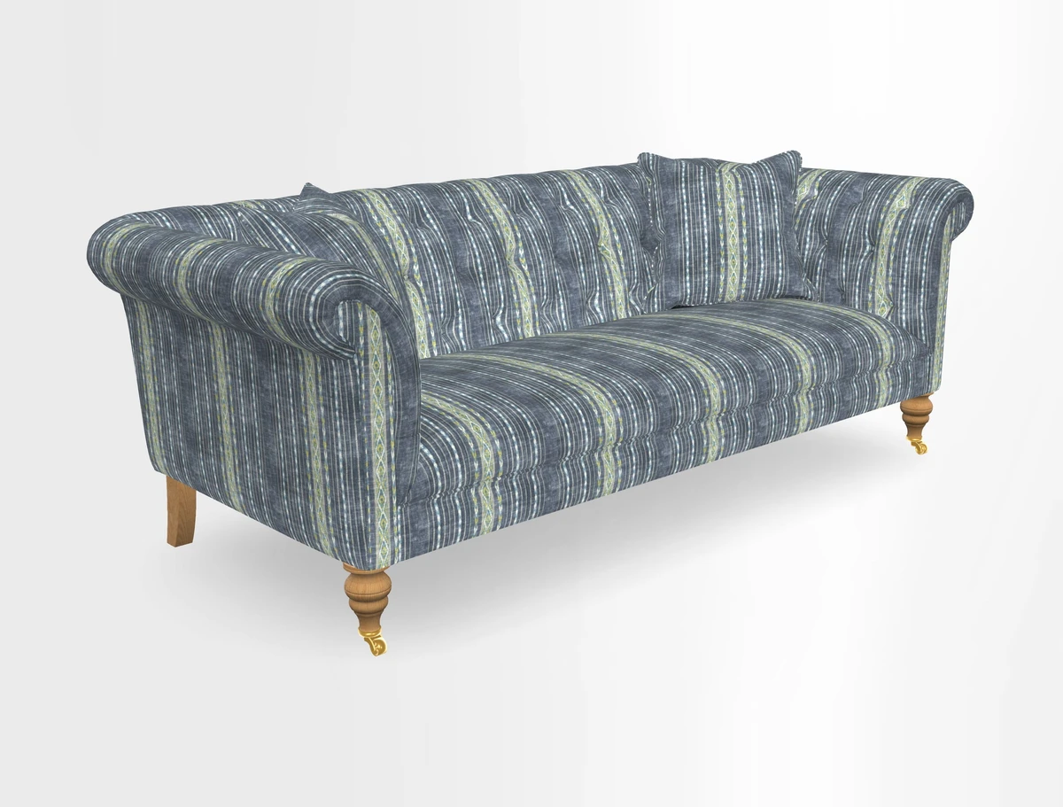 Arncliffe 3 Seater Sofa in Traditional Vintage Velvet Olive