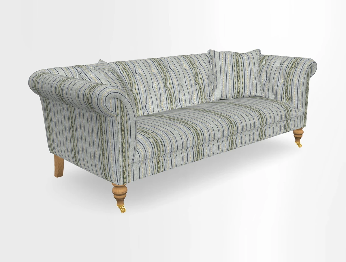 Arncliffe 3 Seater Sofa in Traditional Vintage Velvet Olive