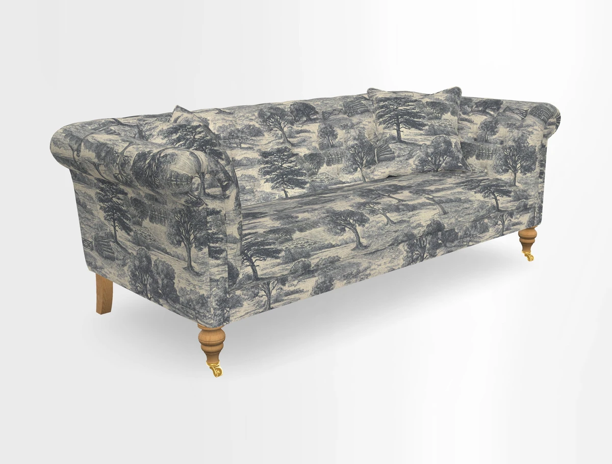 Arncliffe 3 Seater Sofa in Traditional Vintage Velvet Olive