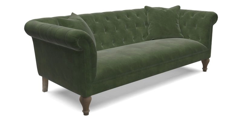 Arncliffe 3 Seater Sofa in Traditional Vintage Velvet Olive