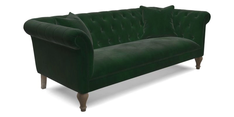 Arncliffe 3 Seater Sofa in Traditional Vintage Velvet Olive