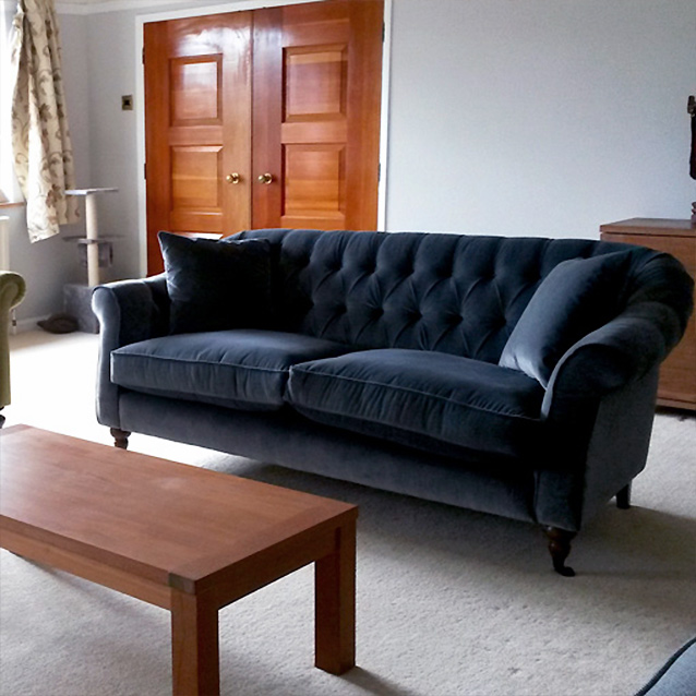 Abbotsbury 3 Seater Sofa in Portland Velvet Navy