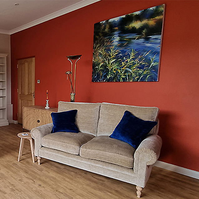 Aldingbourne 3 Seater Sofa in Warwick Kobe Caramel with Kobe Royal scatters