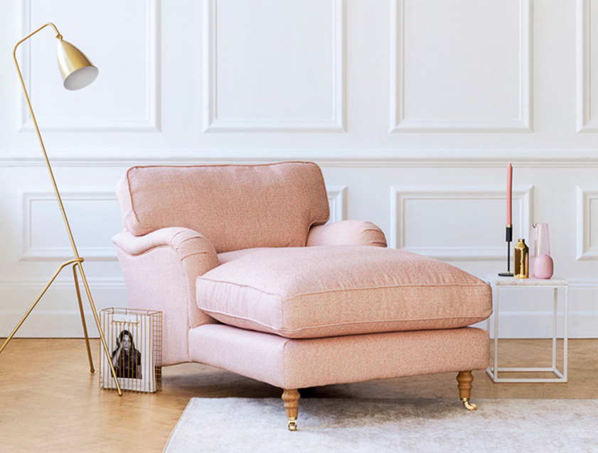 Alwinton Chaise Chair in Blendworth Tennyson Conch Alwinton Chaise Chair in Blendworth Tennyson Conch
