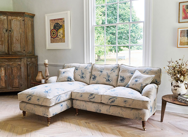 Alwinton LHF Chaise in Floral Linen Lela Mystery Alwinton LHF Chaise in Floral Linen Lela Mystery