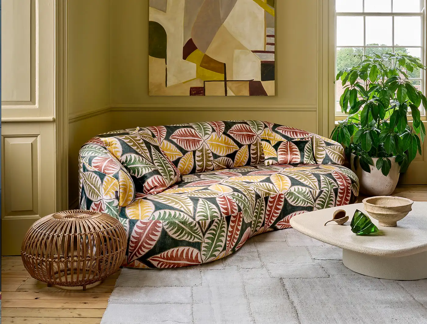 Arc large sofa in Harpers Bazaar Palm Canopy