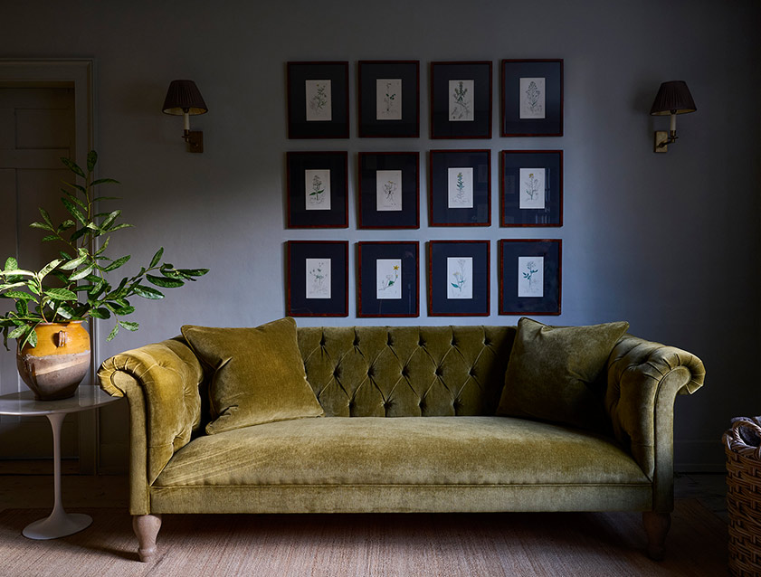 Arncliffe 3 Seater Sofa in Traditional Vintage Velvet Olive Arncliffe 3 Seater Sofa in Traditional Vintage Velvet Olive