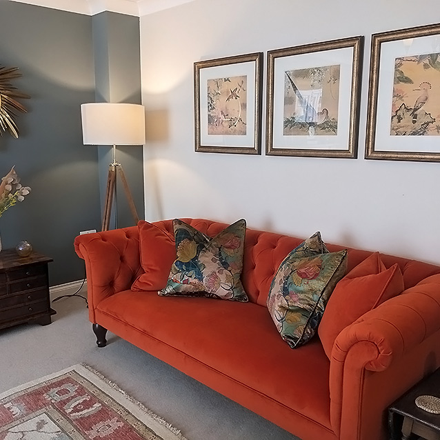 Arncliffe 3 Seater Sofa in Warwick Eco Velvet Paprika