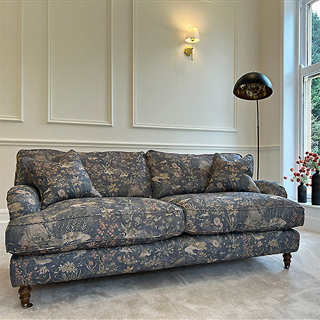 Alwinton 3 Seater Sofa in V&A Threads Of India Mughal Garden Safari Ink