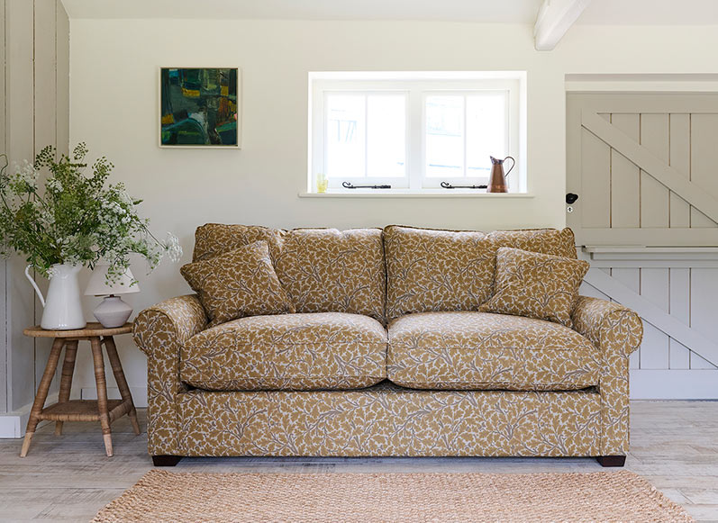 Bignor 3 Seater Sofa in V&A Drawn From Nature Oak Tree Gold Bignor 3 Seater Sofa in V&A Drawn From Nature Oak Tree Gold