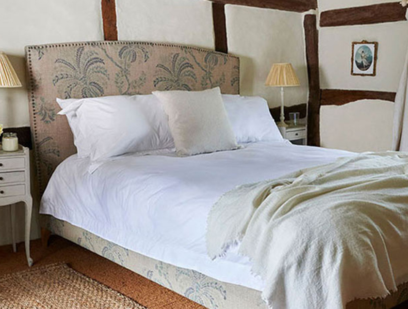 Brick Lane Bed in Floral Linen Filicopsida Batik