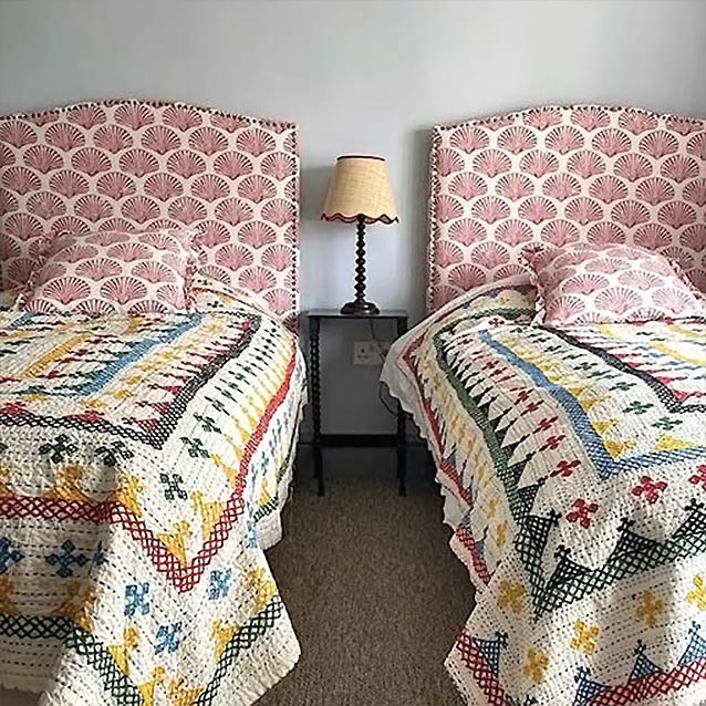 Brick Lane Single Beds in Barneby Gates Scallop Shell Red