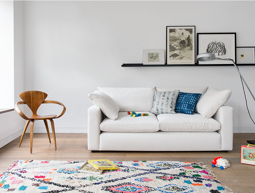 Big Softie Straight Arm 3 Seater Sofa in Sahara Chalk