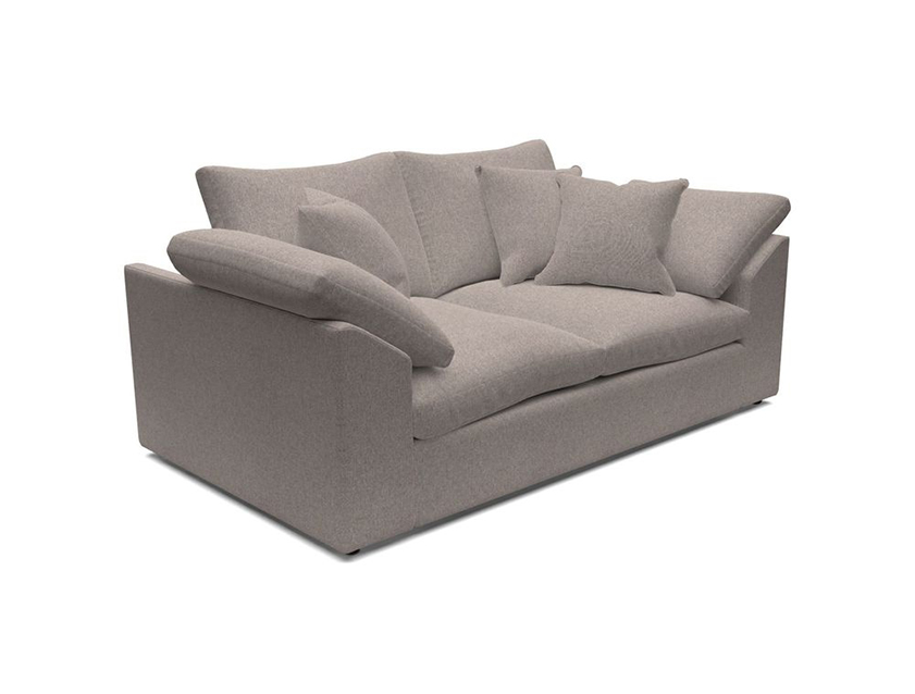 Big Softie Sloped Arm 2 Seater Sofa in Two Tone Plain Biscuit