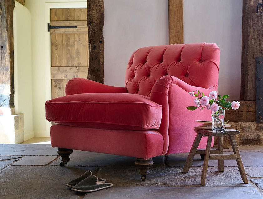 Chiddingfold Chair in Tango  Velvet Flamingo