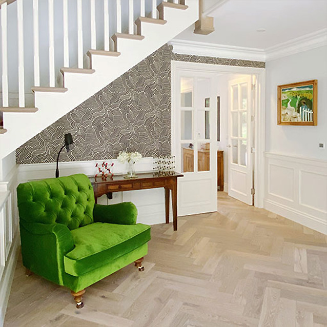 Chiddingfold Chair in Linwood Tango Lawn Courtesy of @victoriaandcointeriors