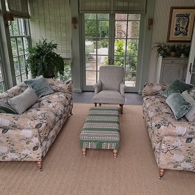 Cromer 3 Seater Sofas in RHS Botanicals Plantae Japonicae Corn