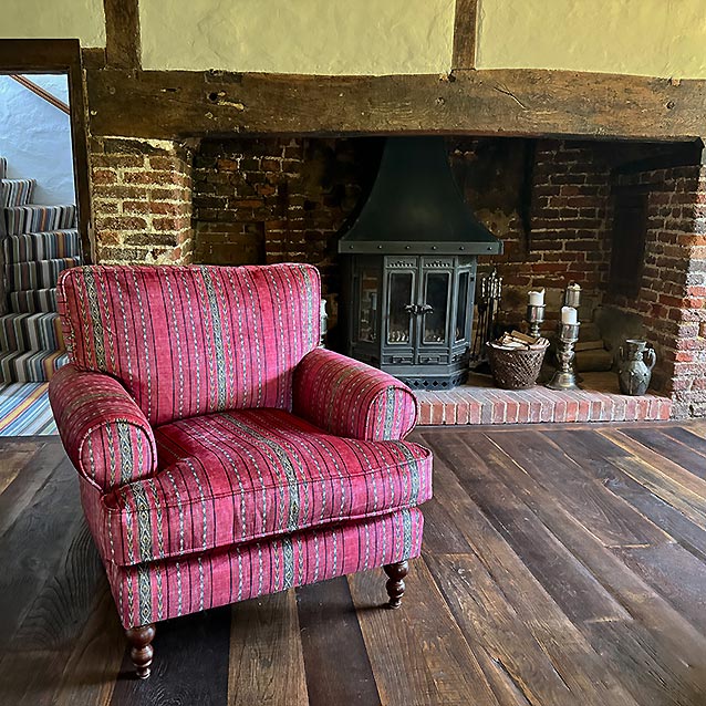 Cooksbridge Chair in Threads of India Opulent velvets Andhra Weave Rouge