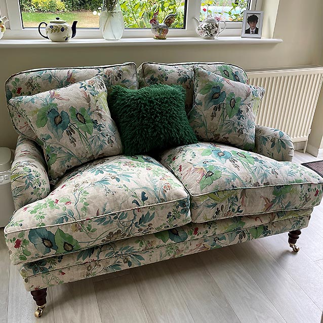 Coates 2 Seater Sofa in Jungle Jaded Linen Natural