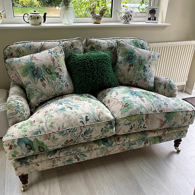 Coates 2 Seater Sofa in Jungle Jaded Linen Natural