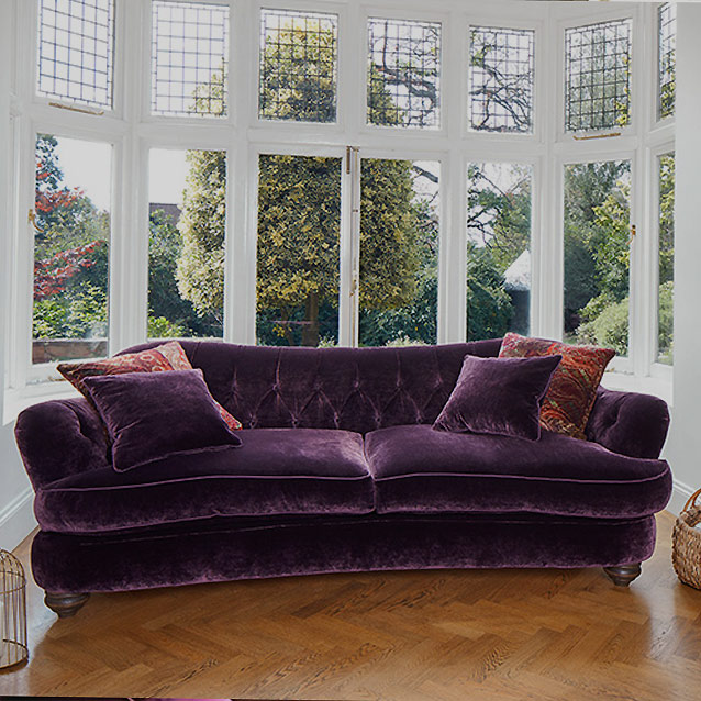 Fairmont 3 Seater Sofa in Faroes Velvet Purple