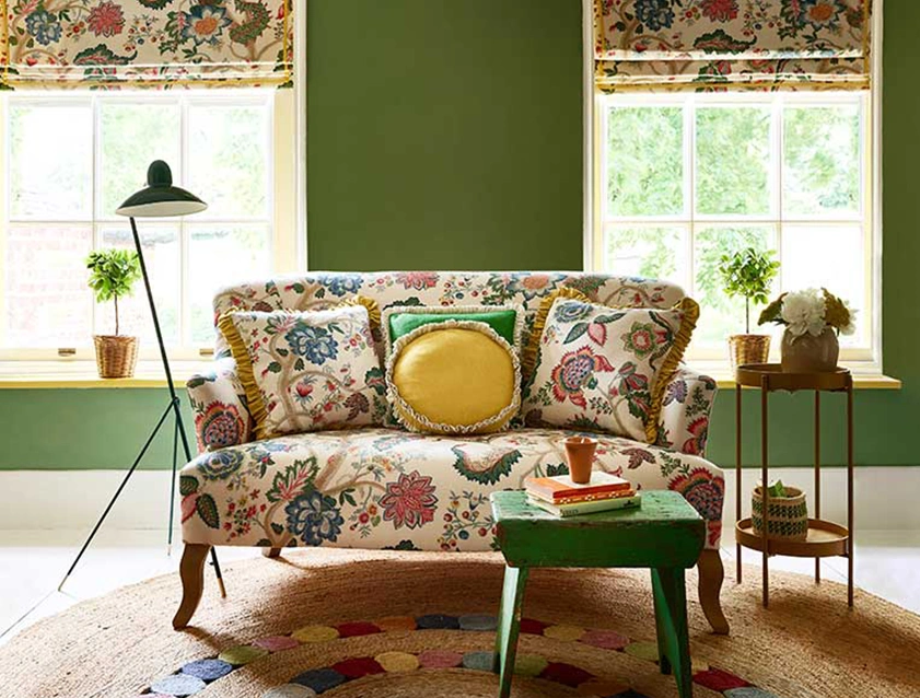Grassington small 2 Seater Sofa in LInwood The English Garden Spring Green