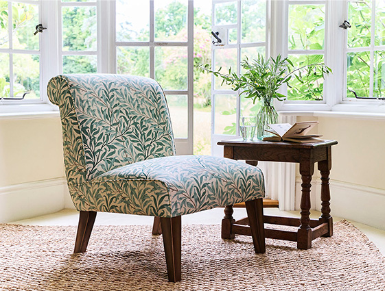 Harwood Chair in William Morris Willow Boughs Cream Pale Green