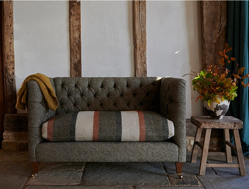 Holt 2 Seater Sofa in Cloth 22 Grand Teton Jade Seat in Cloth 22 Cedar Breaks Jade