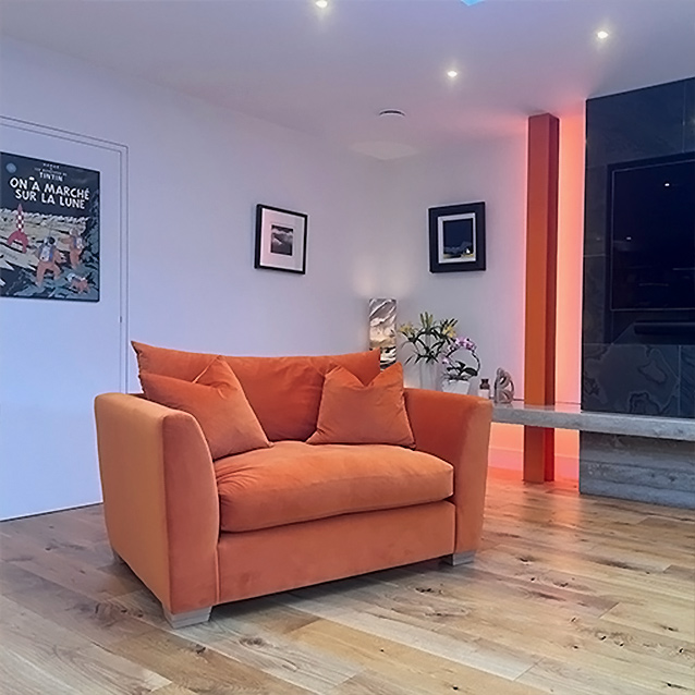 Hambledon Snuggler in House Velvet Pumpkin